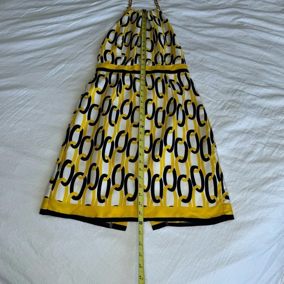 Milly Chain Link Halter Navy & Yellow Women’s Size 4 sheath dress backless  sexy - Picture 15 of 16